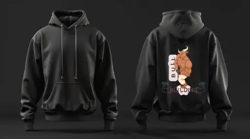 Black "Bull Building" Trending Hoodie